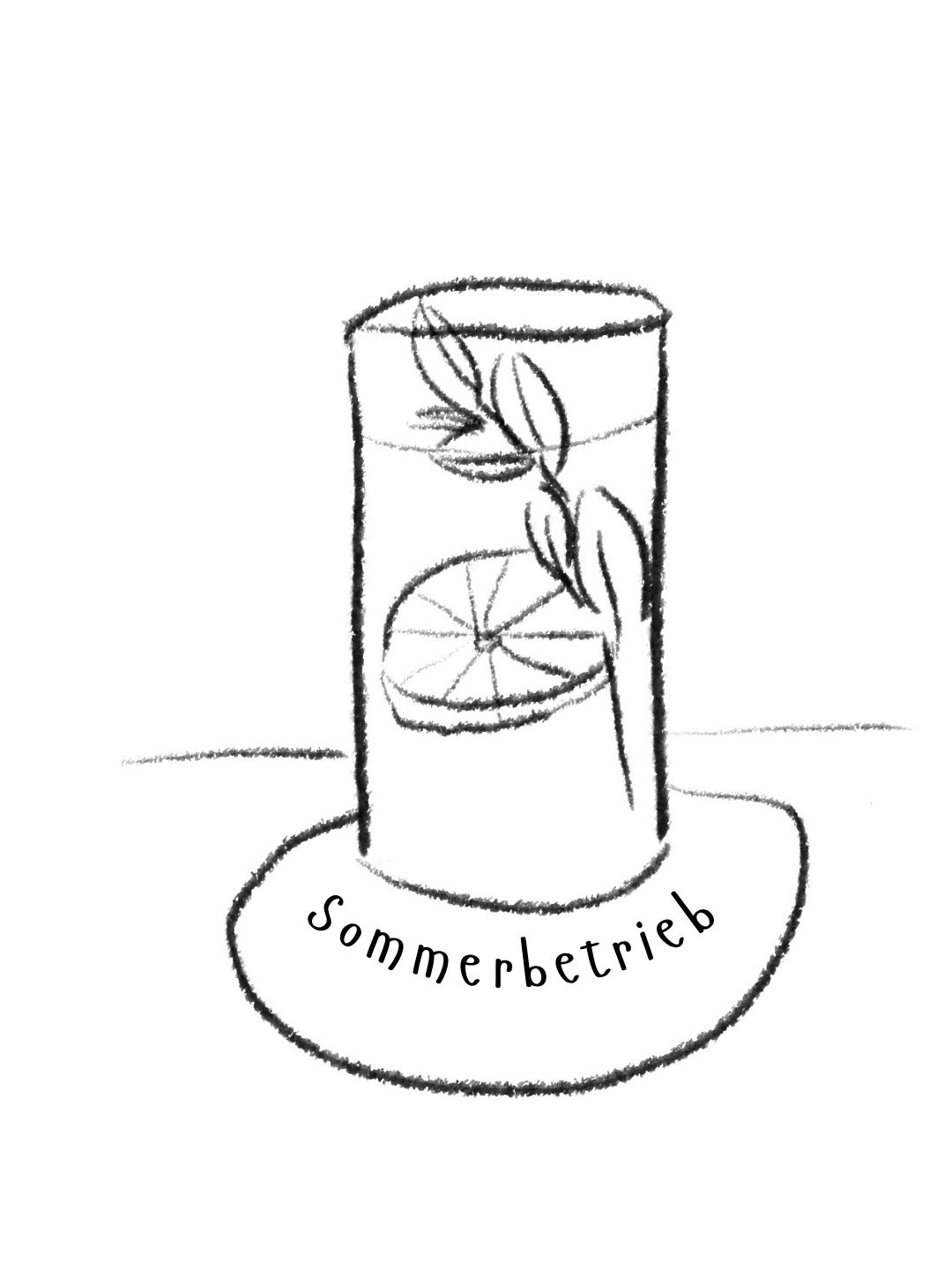 Glas mit Minze und Orange. Erfrischt im Sommerbetrieb